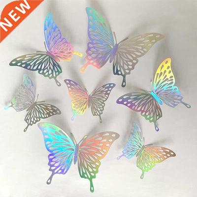 12pcs Suncatcher Sticker D Effect Crystal Butterflies Wall