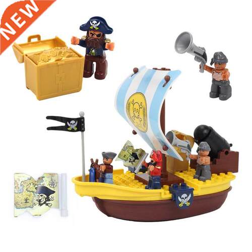 Carib Pirate Ship Model Big Building Block Parts asure War C