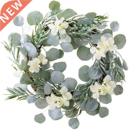 17 Inch Eucalyptus Greenery Wreath Spring Door Wreath