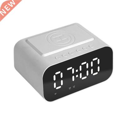 Wireless Charger Alarm Clock Speaker LED Smart Digital Clock