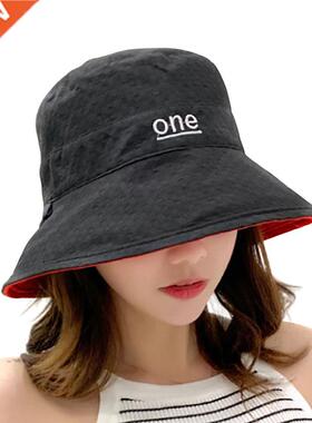 Cotton Double-sided letter Embroidery Fisherman hat for wome