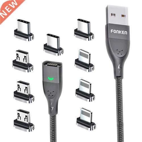 FONKEN Magnetic Cable 3A USB Magnetic Phone Charger Data Cor