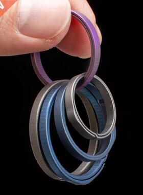 20mm/26mm/33mm Gray TC4 Titanium Alloy Key Ring EDC Outdoor