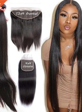 Mechones de caello humano liso de hueso con cierre 100% Rem