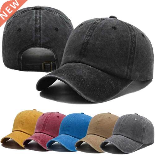 2022 New Unisex Cap Plain Color Washed Cotton Baseball Cap M