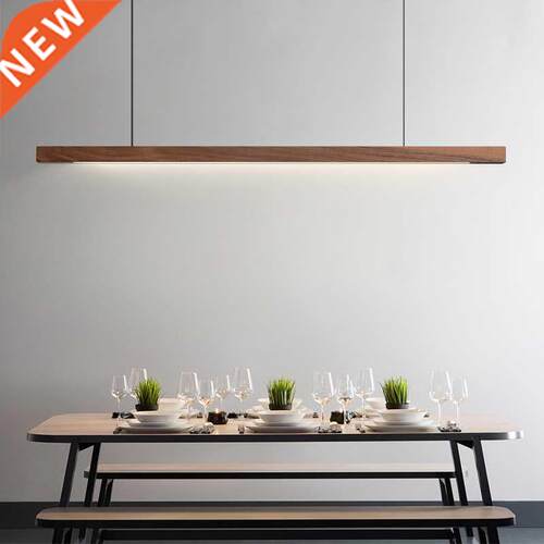 Wooden Pendant Lights Hanging Lamp Modern Table LED Long Lin