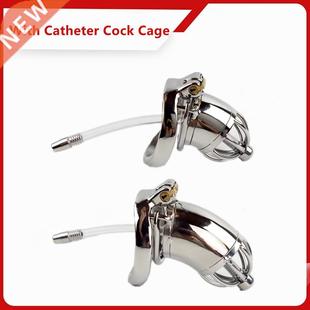 S/L Stainless Steel Chastity Cage Urethral Plug Male Chastit