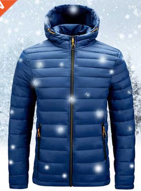 Men Winter Hooded Parkas Windbreak Fashion Male Brand White