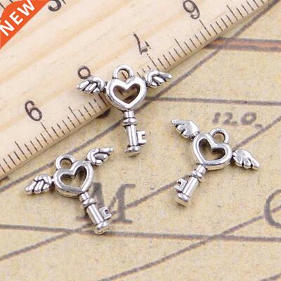 0pcs Charms Fly Key 14x14mm Antique Bronze Silver Cor Pen