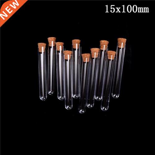 Plastic Test Tube With Cork 15x100mm 6-inch 20ml Clear, Pac