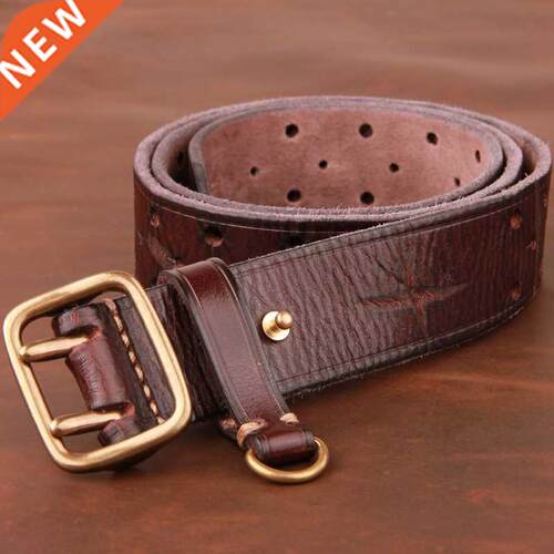Double-pin Copper Buckle Men	s Luxury Fashion Belt Re