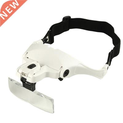 1.0X-3.5X 5 Lens Magnifier Headband Loupe Glasses with 2 LED