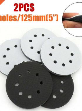 2PCS 5 Inch(125Mm) 8-Hole Soft Sponge Interface Pad For Sand