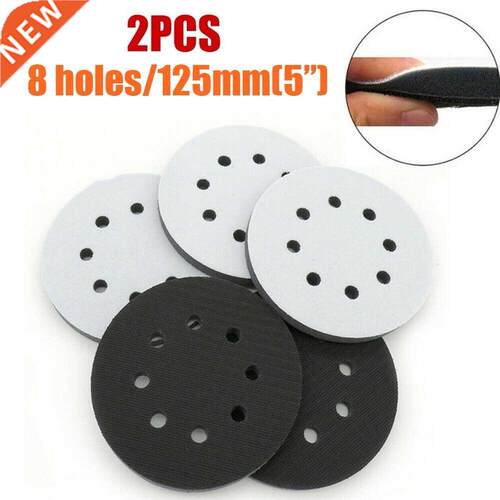 2PCS 5 Inch(125Mm) 8-Hole Soft Sponge Interface Pad For Sand