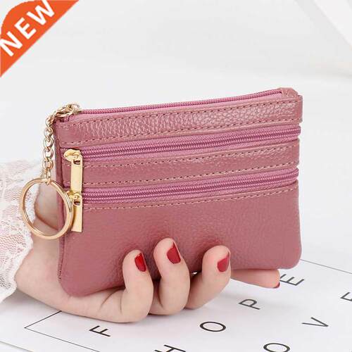2021 Fashion Women Wallet Clutch Three Zip Female Short Smal