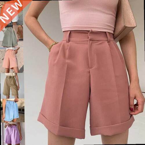 Casual elegant soft pants loose waistline shorts宽松腰线短裤