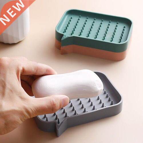 Shower Soap Dish Non-slip Silicone Soap Dish Drain Plate