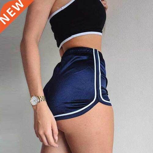 New 2022 Women Shorts Summer Silk Slim Beach Casual White Eg
