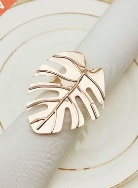 12pcs / Set Of Leaf Napkin Holder Decorative Metal Napkin
