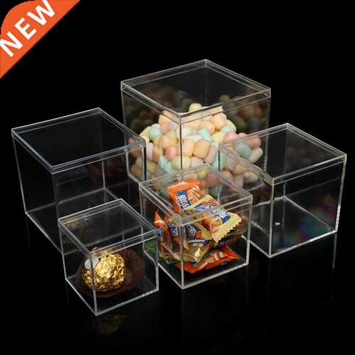 Square Transparent Plastic Storage Box Collection Display Je