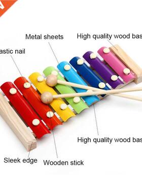 NEW Wooden Xylophone Musical Instrument 8 Tones Toys Multic