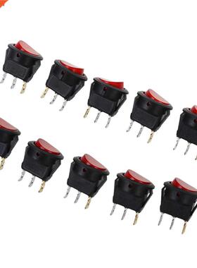 10 pièces lumière rouge ON-OFF SPST interrupteur à bascul