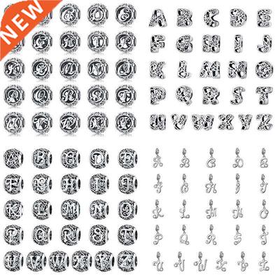 1 PC Letter Charm BAMOER 925 Sterling Silver Vintage A to Z