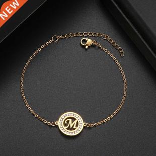 CACANA 316L Stainless Steel Bracelet With Letter A-Z Fashion