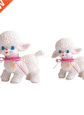 Cute Lamb Statue Resin Toy Fairy Cartoon Standing eep