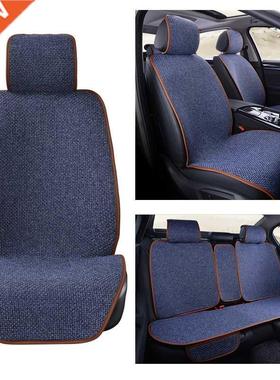 5 Seats Linen Car Seat ver Protector Flax Front Rear Seat Ba