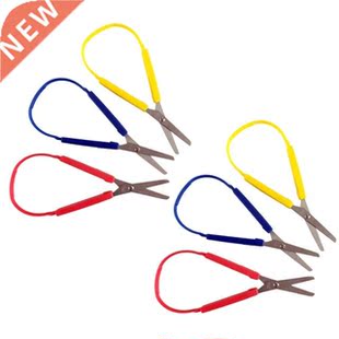 6Pcs Colorful Loop Scissors for Kids Easy Grip Self-Opening