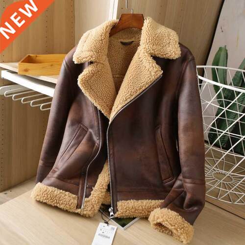2022 men Autumn and winter The new Lamb jacket jacket leathe