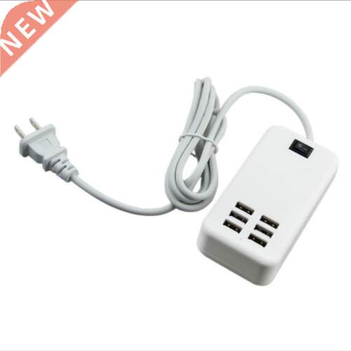 6 Ports Splitter With Switcher AC External Power Adapter USB