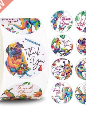 100-500pcs 1Inch Animal Thank You Stickers Seal Label For Sc