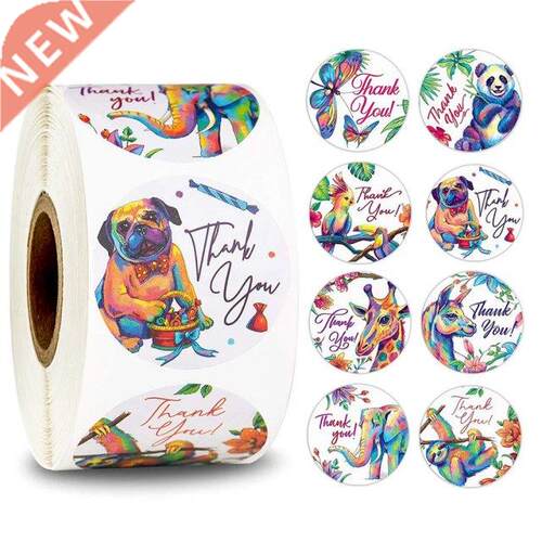 100-500pcs 1Inch Animal Thank You Stickers Seal Label For Sc