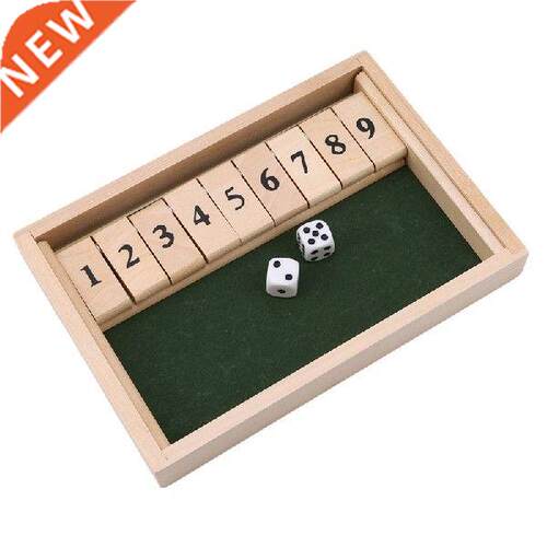 Vintage Board Game Shut the Box Set w/ Wooden Board Chess