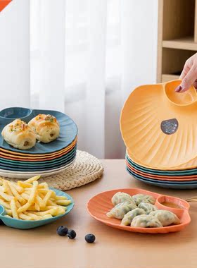 2 Section Creative Bright Color Snack Plate for Gifts