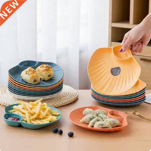 2 Section Creative Bright Color Snack Plate for Gifts