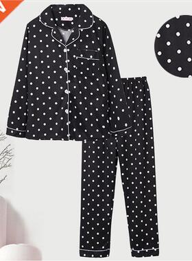Maternity Pajamas Set Long Sleeve Trousers Sleepwear Dot Pri