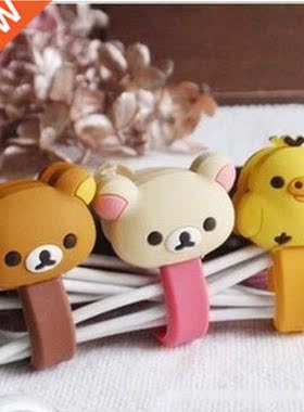 2 PCS/lot Cartoon Buttoned Bear Fixed Line Clamp Cable Wire