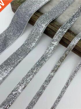 6MM-38MM Silver Glitter Velvet Ribbon For Handmade Gift