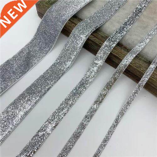 6MM-38MM Silver Glitter Velvet Ribbon For Handmade Gift