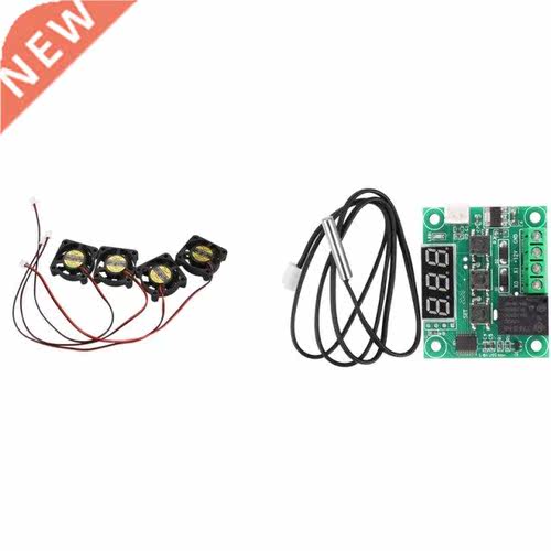 4Pcs DC12V 0.1A 4Cm Cooling Fan With 12V Digital Module Red