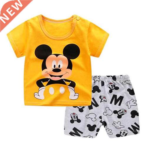Brand Designer Cartoon Clothing Mickey Mouse Baby Boy Summer