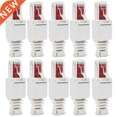 10 x Network Connectors Tool-Free RJ45 CAT6 LAN UTP Cable Pl