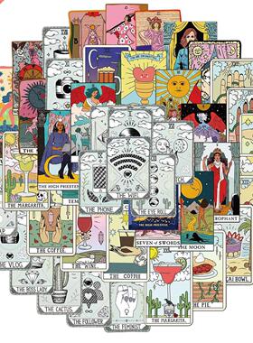 10/50Pcs Tarot Card Griti Stickers Divination Stickers fo