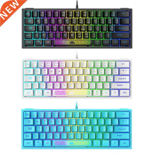 Ergonomic Backlit Laptop Computer USB Percent RGB Wired Keyb