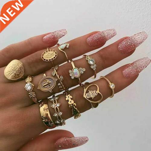 docona 15pcs/set ohemian Gold Virgin Mary Heart Flower Kunc