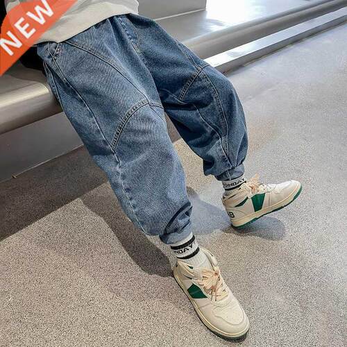 Boys Casual Jeans Long Trousers Spring Autumn Denim Pants Te