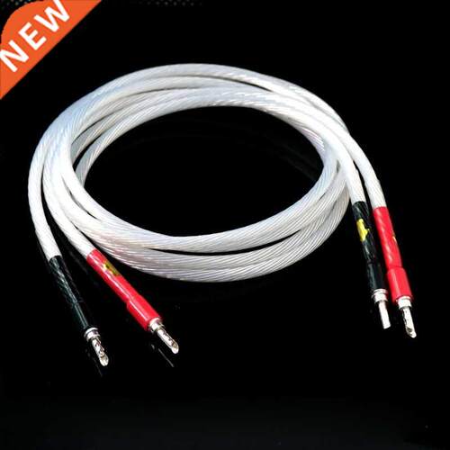 Pair 5N OCC Silver Plated Hi-end Hifi Speaker Cable banana
